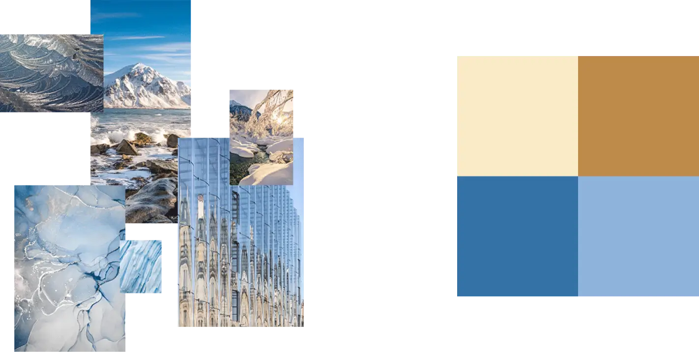 цветовая палитра сцены америка и канада для анимационной новогодней открытки coswick