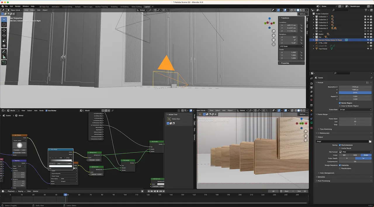 Blender: creating 3D environment for COSWICK parquet animation
