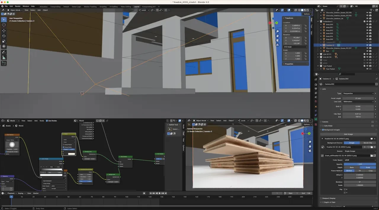 Visualizing COSWICK planks in interior — Blender workflow