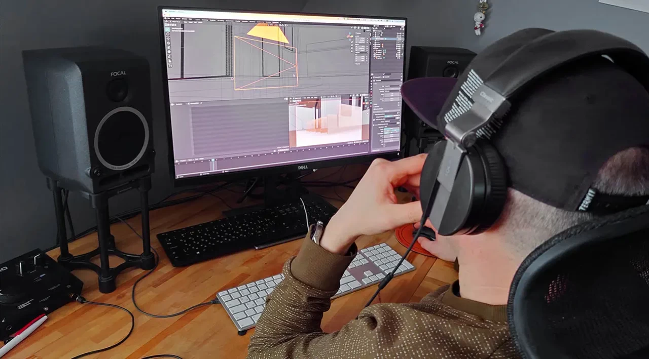 Parquet compositing process in Blender — working on 3D environment